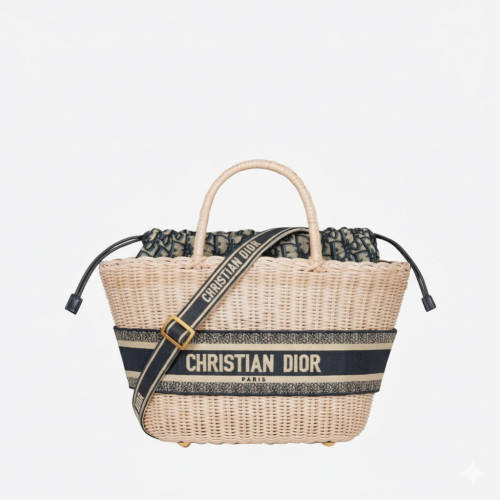 Dior Oblique Wicker Basket Bag