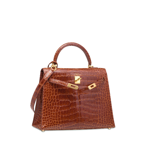 Hermès Kelly 25 Glossy Alligator Caramel