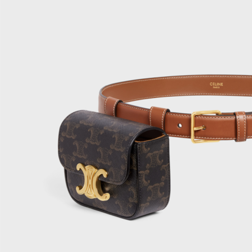Celine Triomphe Belt Bag IN TRIOMPHE CANVAS AND CALFSKIN