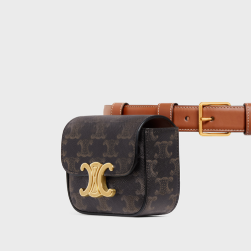 Celine Triomphe Belt Bag IN TRIOMPHE CANVAS AND CALFSKIN