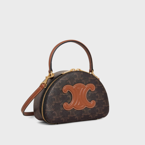 Celine Half Moon Case IN triomphe canvas and calfskin