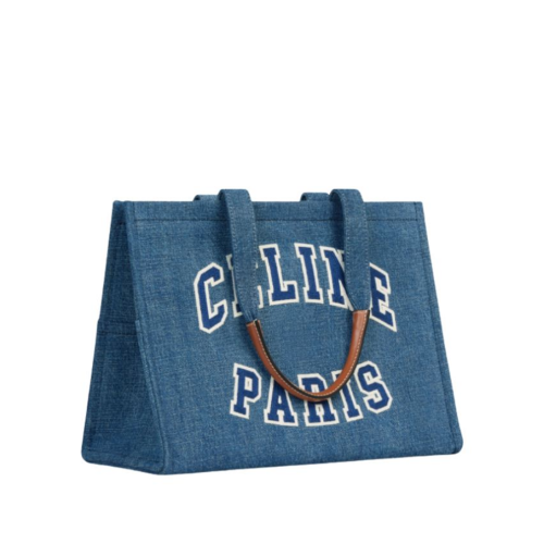 Celine Large Cabas Thais in Denim With Celine Paris and Calfskin