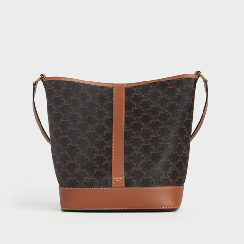 Celine Medium Bucket Bag IN Triomphe Canvas and calfskin