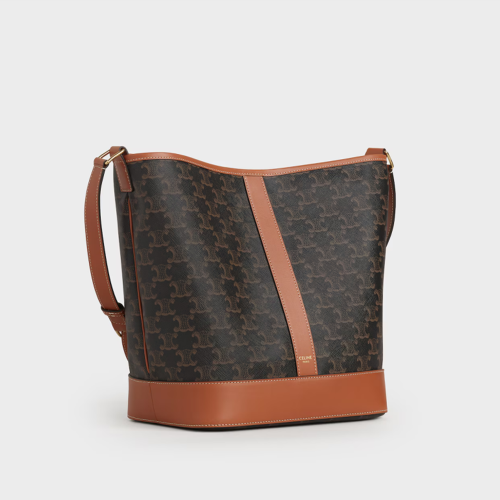 Celine Medium Bucket Bag IN Triomphe Canvas and calfskin