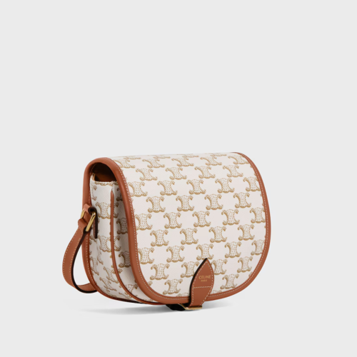 Celine Medium Folco bag in Triomphe Canvas and calfskin