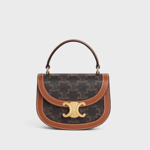 Celine Mini Besace Clea in Triomphe canvas and calfskin