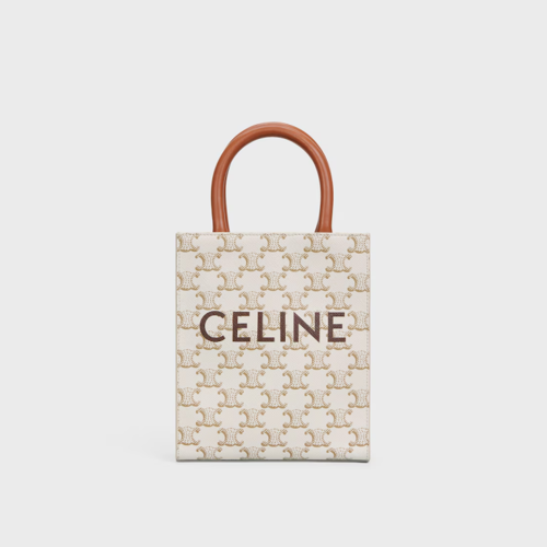 Celine Mini Vertical Cabas Bag IN Triomphe Canvas with Celine print
