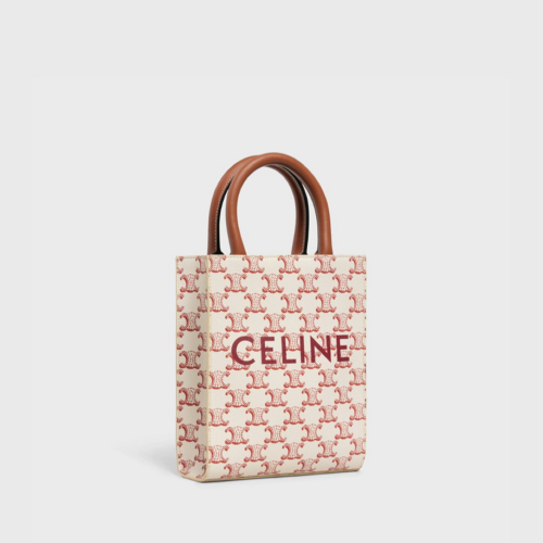 Celine Mini Vertical Cabas Bag IN Triomphe Canvas with Celine print