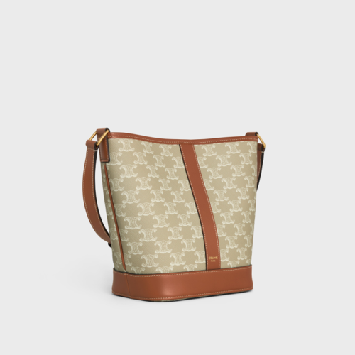 Celine Small Bucket Bag IN Triomphe Canvas and calfskin