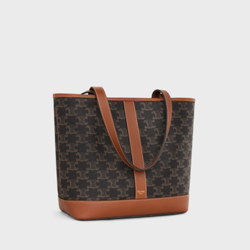 Celine Small Cabas Bag IN TRIOMPHE CANVAS AND CALFSKIN