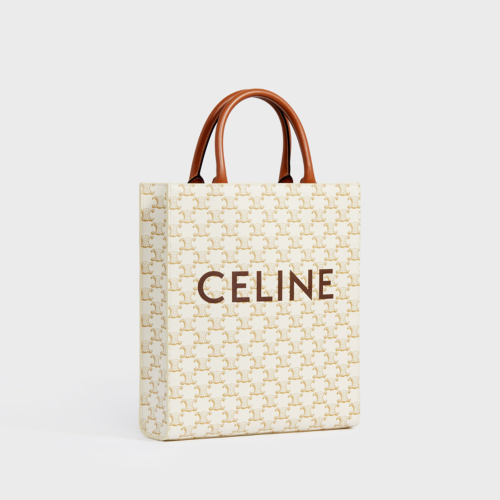 Celine Small Cabas Vertical IN TRIOMPHE CANVAS AND CALFSKIN