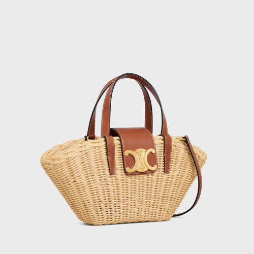 Celine Teen Couffin in WICKER AND NATURAL CALFSKIN