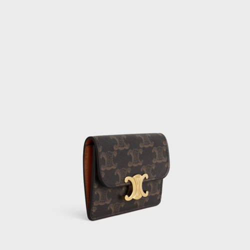 Celine Card Holder With Flap Triomphe IN Triomphe Canvas