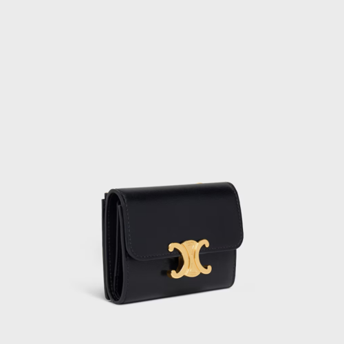 Celine Compact Wallet With Coin Triomphe IN Shiny calfskin
