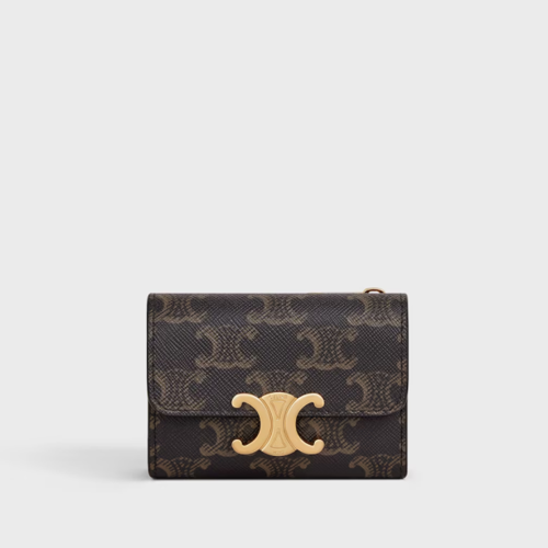 Celine Compact Wallet With Coin Triomphe IN triomphe canvas