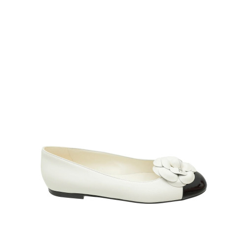 CHANEL Ramskin Camellia Flat Ballerina Shoes