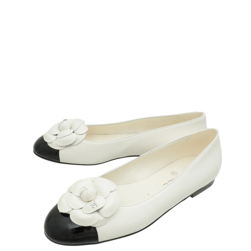 CHANEL Ramskin Camellia Flat Ballerina Shoes