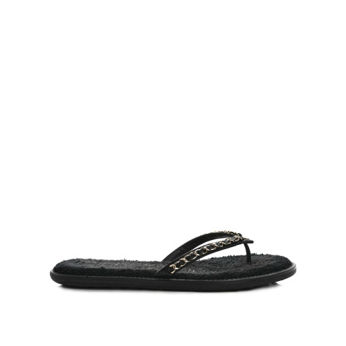 CHANEL CC Chain Long Flat Slippers