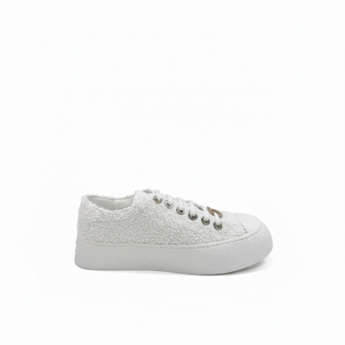 CHANEL tweed gold brooch sneakers