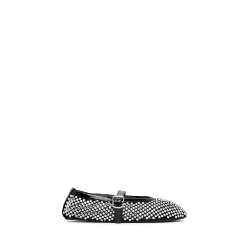 Alaia Embellished black mesh ballet flats