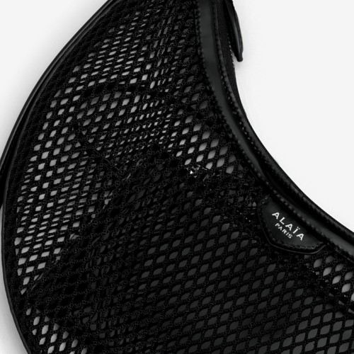 ALAIA ONE PIECE DEMI LUNE BAG IN FISHNET