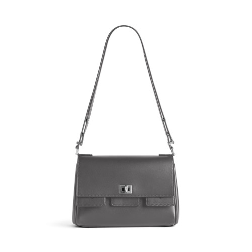Balenciaga Womens Bel Air Flap Bag Xs in Grey