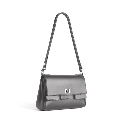 Balenciaga Womens Bel Air Flap Bag Xs in Grey
