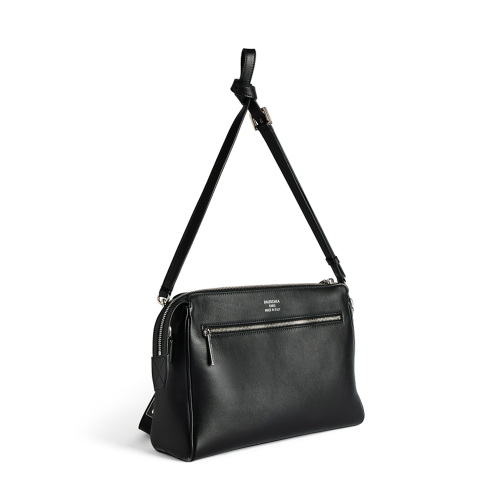 Balenciaga Mens Bel Air Zipped Messenger Bag Small in Black