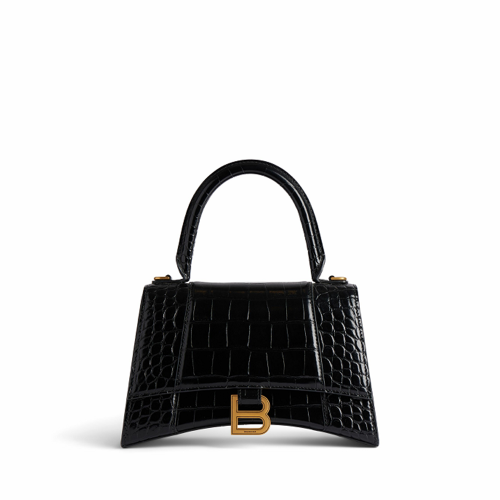 Balenciaga Womens Hourglass Handbag Small in Black