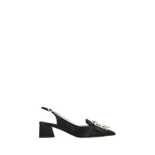 Roger Vivier Satin Buckle Slingback Pumps
