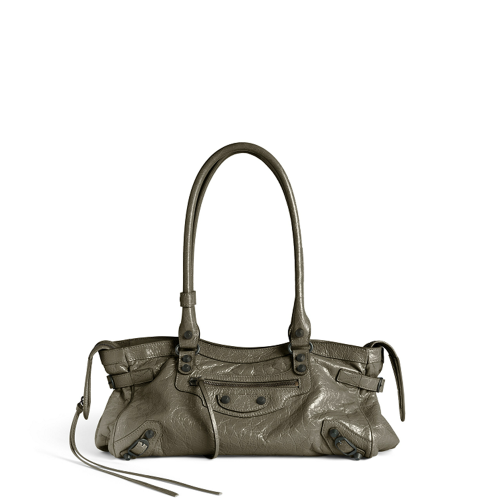 Balenciaga Womens Le City Bag East-west in Army Green