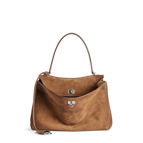 Balenciaga Womens Rodeo Handbag Medium in Camel