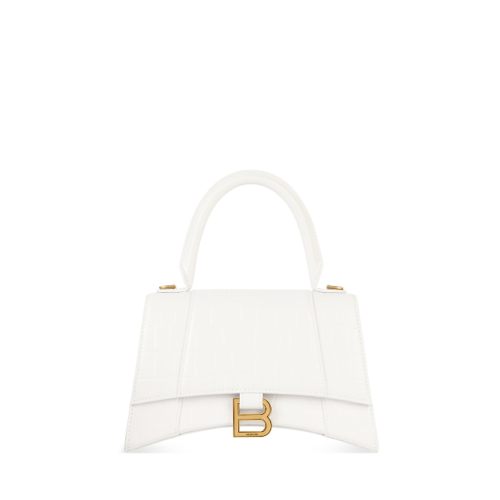 Balenciaga Womens Hourglass Handbag Xs in White