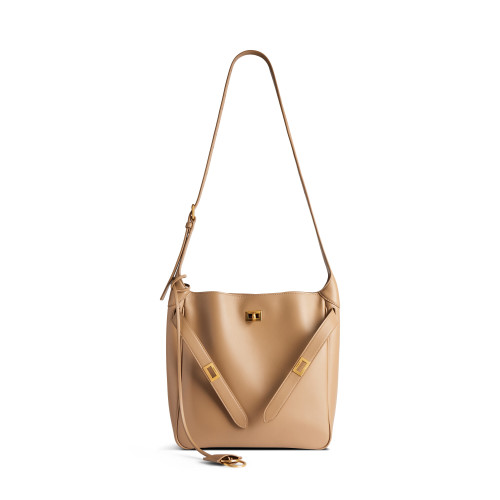 Balenciaga Womens Bel Air Hobo Bag Small in Latte