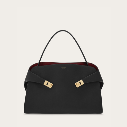 Ferragamo Hug soft bicolor shoulder bag (L)