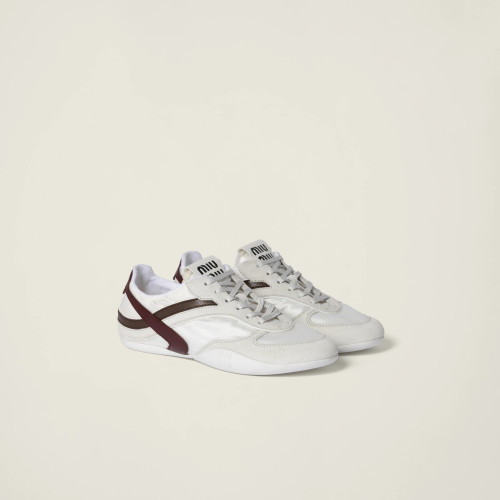 Miu Miu Gymnasium technical fabric and suede sneakers