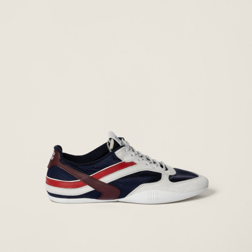Miu Miu Gymnasium technical fabric and suede sneakers