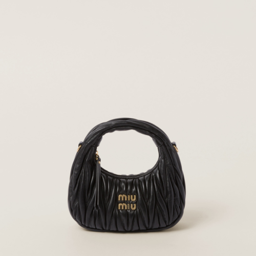 Miu Miu Wander matelass nappa leather hobo mini-bag