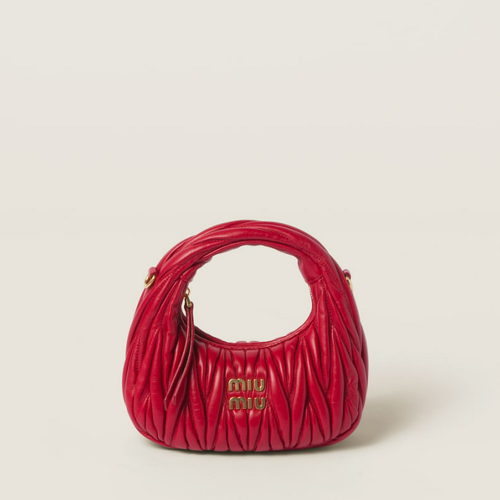 Miu Miu Wander matelass nappa leather hobo mini-bag