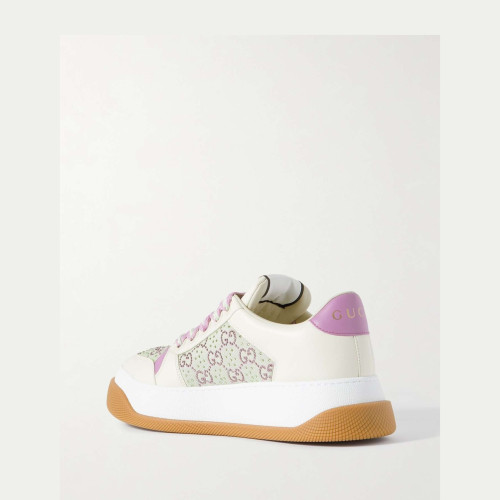Gucci Screener Gg Embellished Leather Sneakers