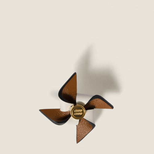 Miu Miu Leather pinwheel brooch