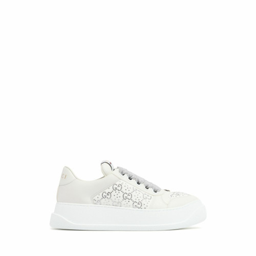 Gucci Screener Gg Embellished Leather Sneakers