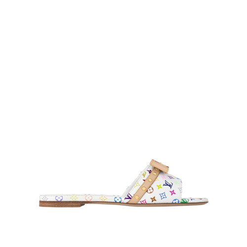Louis Vuitton 6AM Flat Mule Takashi Murakami White