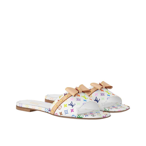 Louis Vuitton 6AM Flat Mule Takashi Murakami White