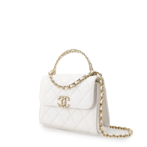 CHANEL FLAP BAG WITH TOP HANDLE