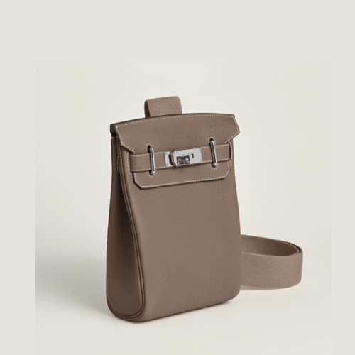 Hermes Hac a Dos PM backpack Togo Etoupe Silver