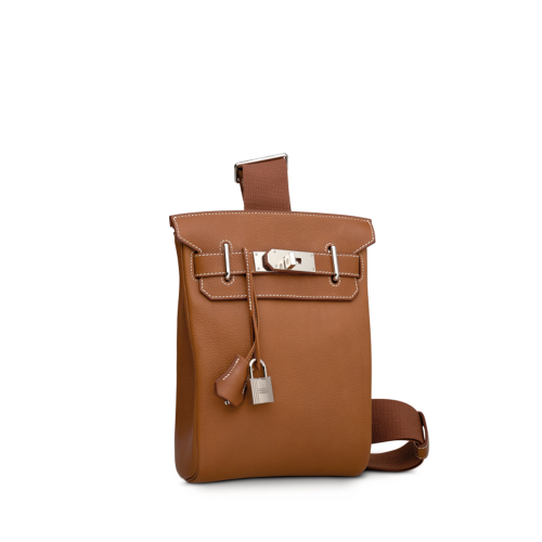 Hermes Hac a Dos PM backpack Togo Gold Silver