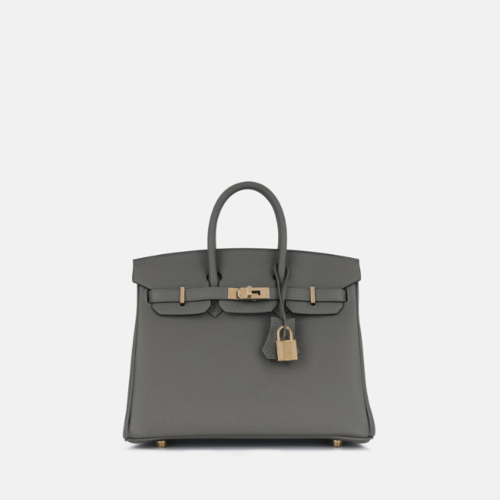 Hermes Birkin 25 Togo Gris Meyer Gold