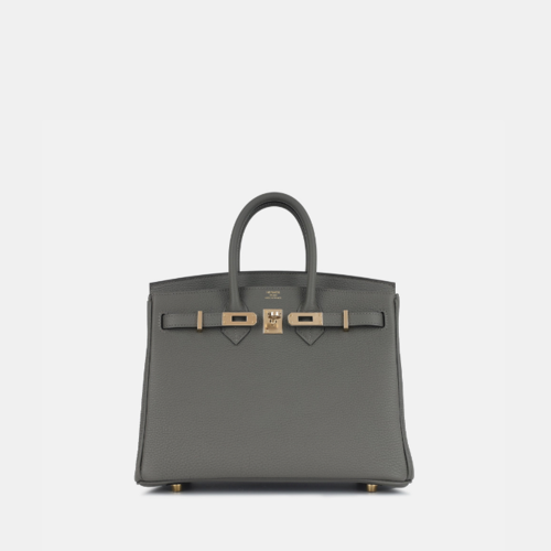 Hermes Birkin 25 Togo Gris Meyer Gold