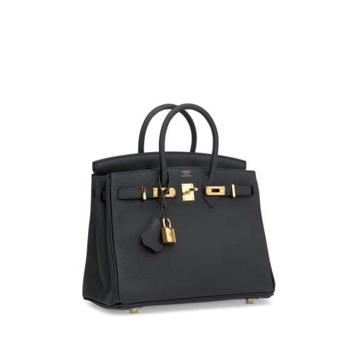 Hermes Birkin 25 Togo Noir Gold